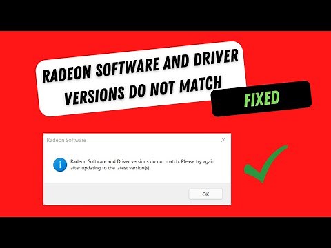 How To Fix Radeon Software And Driver Versions Do Not Match Error Windows