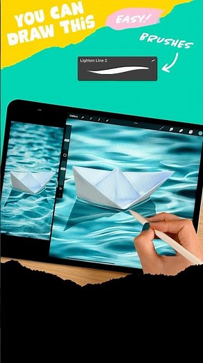 🌊 Paint a Realistic Paper Boat on Water in Procreate | Step-by-Step Tutorial 🚤✨
