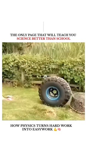 UNIVERSE | SCIENCE | TECHNOLOGY on Instagram: "What looks like brute force is actually smart physics in action. This setup works because of torque, rolling motion, and mechanical advantage. By increasing the effective radius using a wheel the Only required force to move or lift a heavy object drops significantly. Instead of fighting gravity and friction directly, physics redirects the force efficiently. Follow @explaining.science__ for simple explanations of how physics silently powers everyday 
