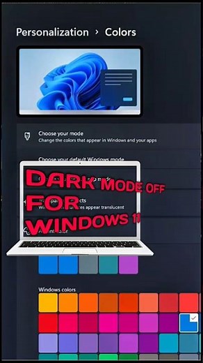 windows 11 dark mode off #viral #11windowsk #viralshorts