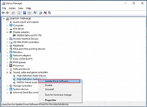 Windows 10 용 NVIDIA HD 오디오 드라이버를 업데이트하는 방법 - 드라이버 설치