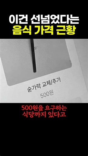 이건 선 넘었다는 음식 가격 근황