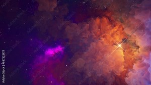 The big bang. Simulation of the big bang in space with the formation of a Stellar Nebula and new Solar Systems