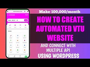 How to create Automated VTU Website in 2024 To buy Airtime,data(You Can Connect With Multiple API).