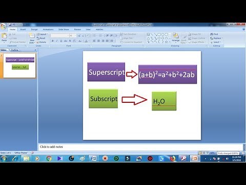 How to create superscript in Powerpoint | add superscript/Subscript
