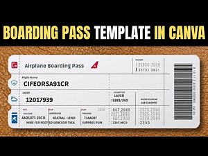 How to make boarding pass template in Canva | Editable Ticket Tutorial