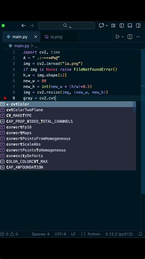Python Beginners - Image to COLORED ASCII ART! #shorts #coding #programming #pythonprogramming
