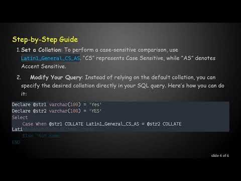 How to Compare Two Strings in SQL Server Without Case Sensitivity