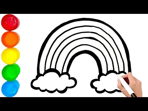 Drawing a seven-color rainbow is easy for children​