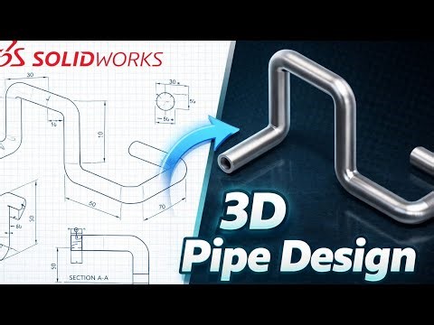 How to Sketch a 3D Pipe in SOLIDWORKS | Circular Sweep Command Explained 🔥