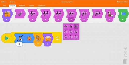 EdBlocks - icon-based robot programming language for the Edison robot