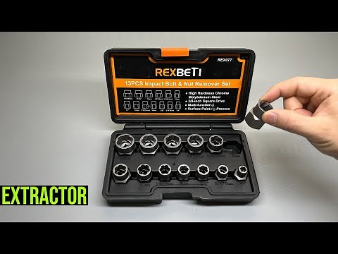 Extractor for Stripped Bolts and Nuts. REXBETI Impact Socket Remover Set is Highly Effective!