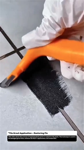 "Tile Grout Application – Restoring Floor Joints with Black Grout"