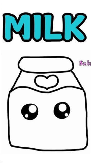 How to Draw a Cute Milk Bottle | Easy Kawaii Drawing for Kids