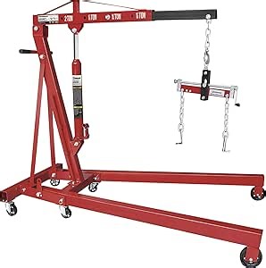 Amazon.com: Strongway Hydraulic Engine Hoist with Load Leveler - 2-Ton Capacity, 1in.-82 5/8in. Lift Range : Strongway: Industrial & Scientific