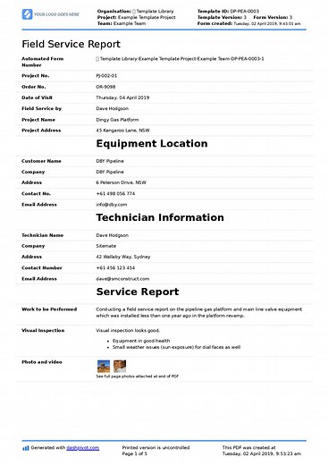 Field Service Report Template: Better than word, excel, PDF