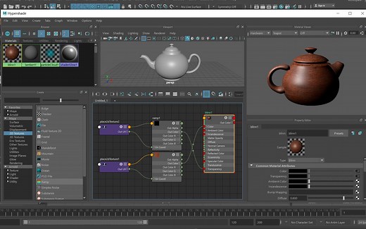 Maya教学：材质编辑器(Hypershade)的基础操作方法