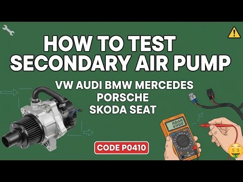 DIY SECONDARY AIR PUMP TEST & DIAGNOSIS (P0410 Fix) on VW, Audi, BMW, Mercedes, Porsche,Skoda, p0410