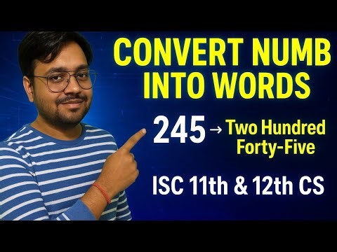 Number to word Program in java for ISC 11th & 12th Computer Science by YP Computer