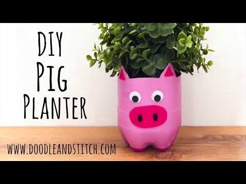 DIY Craft - Make a Pig Plant Pot From a Plastic Bottle