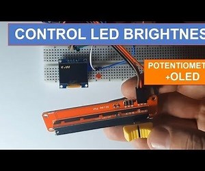 Controlling LED Brightness With a Potentiometer and OLED Display