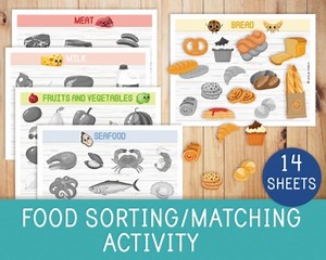 Food Sorting and Matching Activity, Classify, Montessori Activity