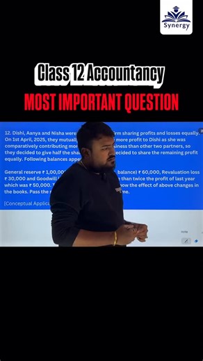 Synergy Education on Instagram: "Important question for CBSE Class 12 students ⚠️ Sometimes CBSE asks these tricky, application-based questions that don’t appear regularly in exams. Many students lose easy marks because they miss the concept or rush through the question. Watch this carefully to understand the exam pattern, common mistakes, and correct approach. This question can help you score better in board exams if you know how to attempt it properly. Save this reel and revise it before your