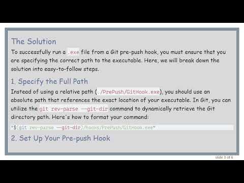 How to Run a .exe File from a Git Pre-push Hook