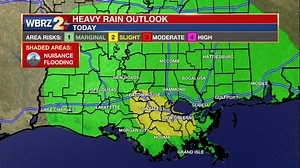 Baton Rouge area at higher risk for flooding rain