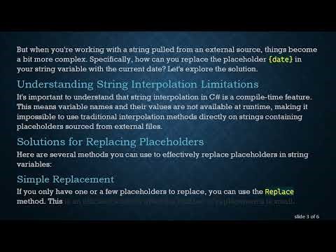 How to Treat a String Variable as an Interpolated String in C#