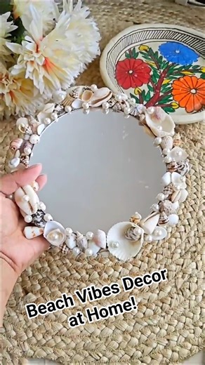 Wow Seashell Mirror Making at Home #craft #coastalliving #shorts #homedecor #mirror #seashellart