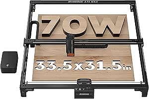 ATOMSTACK A70 Max Laser Engraving and Cutting Machine, 70W Output Power, 800 * 850mm Working Area, 400mm/s, One-Click Auto-Focus, High Precision for Wood, Metal, Acrylic, Ceramics, DIY Projects