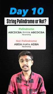 Palindrome String Logic for Beginners | Coding Shorts