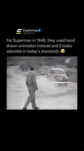 Explaining on Instagram: "Follow (us) @Explaining to Learn something NEW every day 🧠💫 In the 1948 Superman serials, filmmakers solved early special effects limits by using hand-drawn animation whenever Superman flew. 🦸‍♂️✏️ Instead of wires or models, artists animated Superman frame by frame, giving his flight a smooth, cartoon-like motion that blended live action with illustration. At the time it felt futuristic, but today it looks charming and wholesome, like a comic book brought to life. I