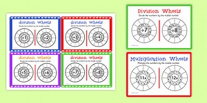 Multiplication and Division Wheels Maths Challenge Cards