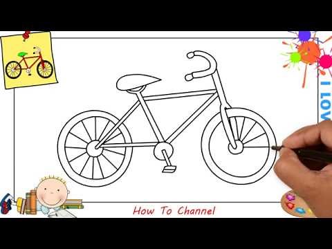 How to draw a bike (bicycle) EASY step by step for kids, beginners 2