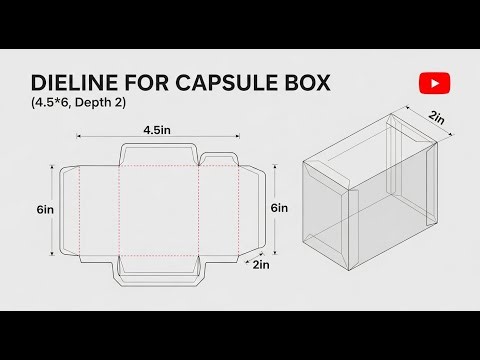 How to Design Capsule Box Dieline in Illustrator | Packaging Dieline Tutorial | Medicine Box Design.