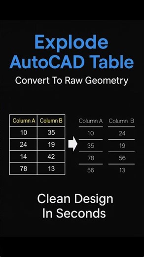 AutoCAD Table to Lines Fast — The EXPLODE Command Trick #CADTips #Tutorial