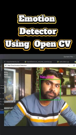 Study Smart Innovations on Instagram: "Emotion Detection using Open cv python - Study Smart Innovations #coding #python #cprogrammingInBengali #codingInBangla #coding #opencv #pythonprogramming #reels #reelsındia"