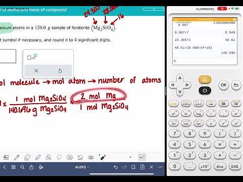ALEKS: Interconverting number of atoms and mass of a compound