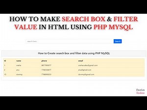 How to make Search box & filter data in HTML Table from Database in PHP MySQL |‪@snehacodes7132‬