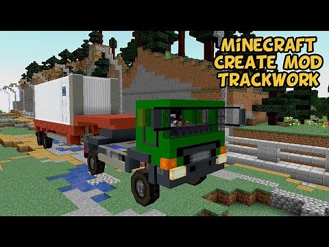 Minecraft : Build Working Semi-Trailer Truck using Create Mod & Trackwork with Simple Tutorial
