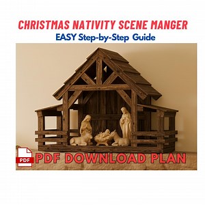 DIY Wooden Christmas Manger Nativity Scene Instruction Woodworking Plan - Wooden Holiday Christmas Gifts - Etsy
