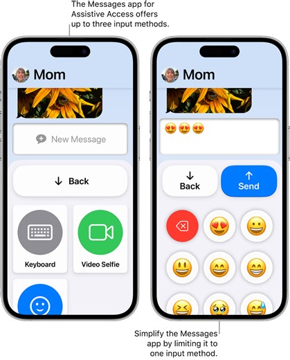 Set up and use Messages with Assistive Access on iPhone
