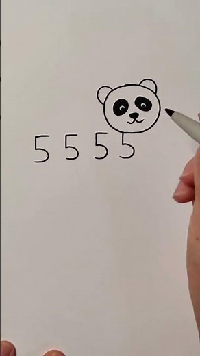 Panda drawing easy step by step for beginners | How to Draw a panda with 5