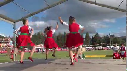 Competitors in the Irish Jig during the 2022 Lonach Highland Gathering & Games at Bellabeg in Strathdon, Aberdeenshire, Scotland. This is one of Scotland’s most iconic traditional summer events and is held on the forth Saturday in August each year. The Irish Jig is one of the Scottish National Dances for competitions, an energetic dance featuring lots of fist shaking and skirt flouncing among female competitors. It is a parody of Irish dancing and one of the two Scottish National dances that has