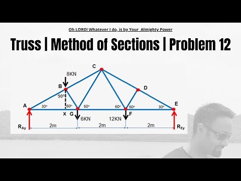 Trusses | Method of Sections | Problem 12 | Engineering Mechanics | 11.12