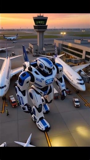 Giant Security Robots Guard Airport 🛫🤖 #Shorts