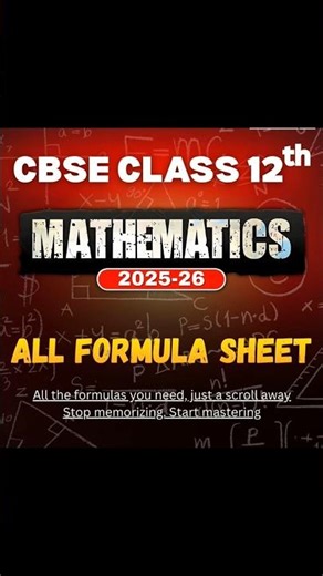 ✨♾️Class 12 Board Exam 2026 with this All Chapters Maths Formula One Shot Revision Video!#cbse
