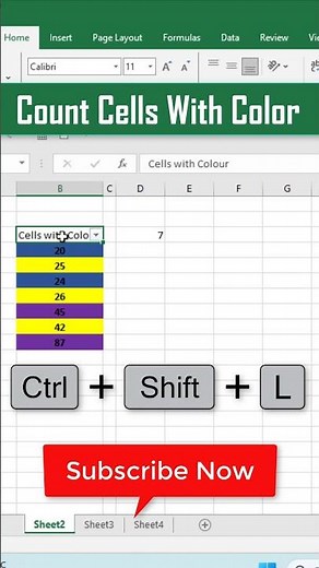 Count Cells With Specific Color In Excel #excel #formula #exceltutorial